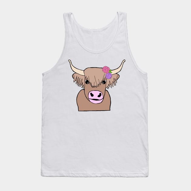 Highland cow with flowers Tank Top by shellTs